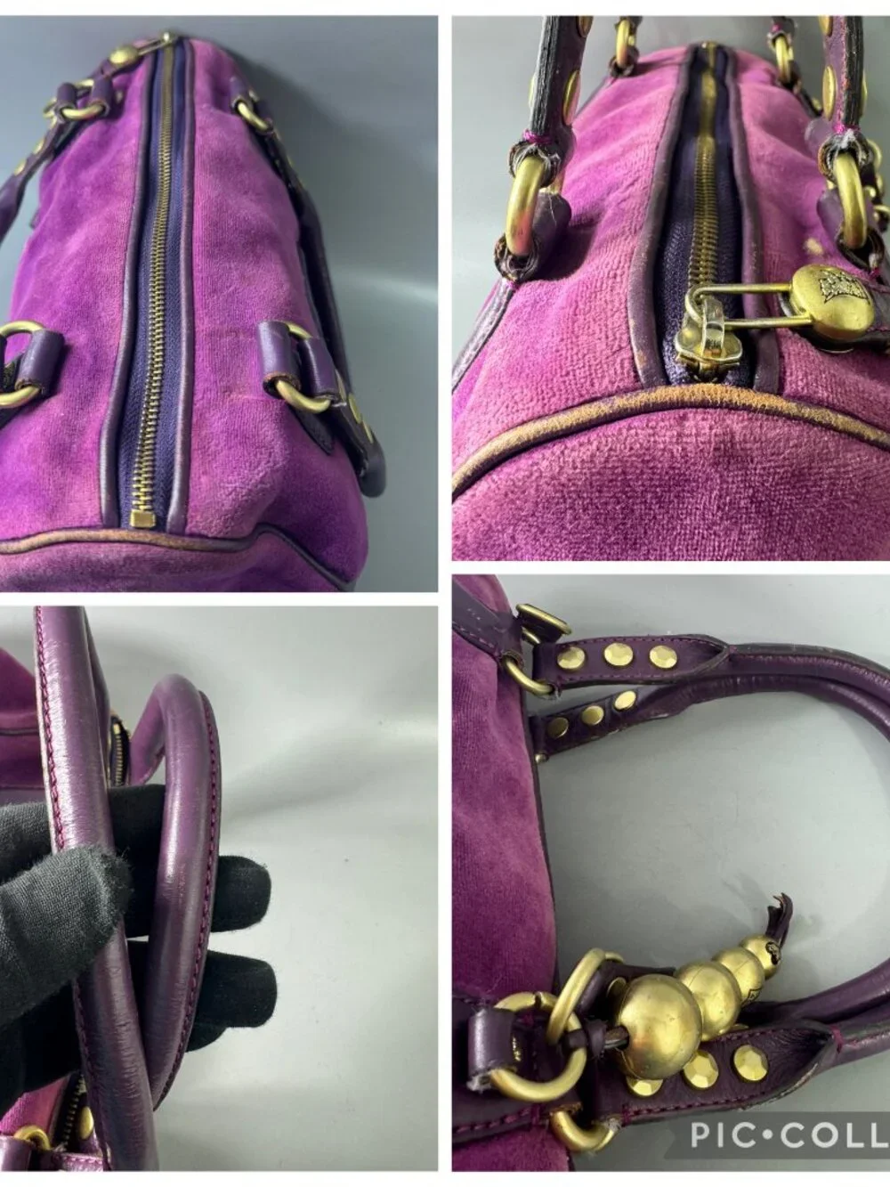 Vintage Juicy Couture Y2K Purple Velvet Shoulder Bag